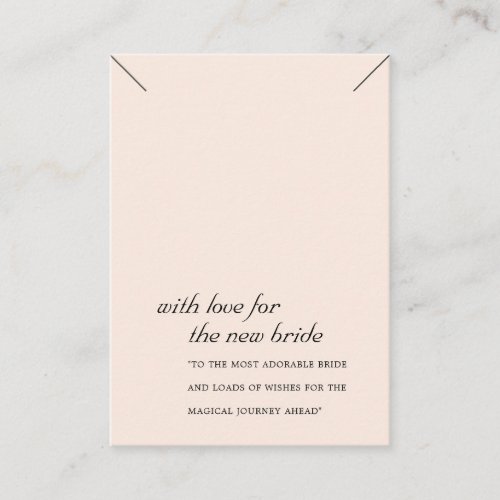 BLUSH PINK NEW BRIDE GIFT NECKLACE DISPLAY CARD