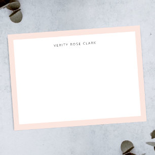 Blush Pink Note Card Minimal Feminine Notecards