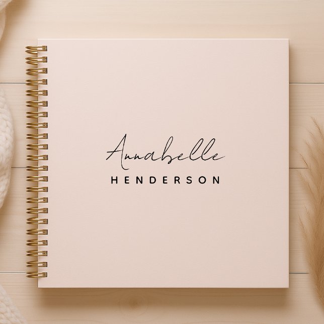 Blush Pink Notebook | Feminine Elegant Monogram (Creator Uploaded)