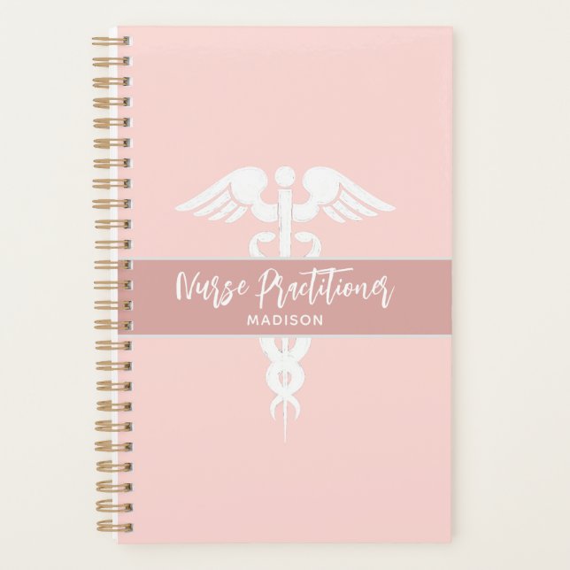 Blush Pink Nurse Practitioner Medical Personalized Planner (Front)