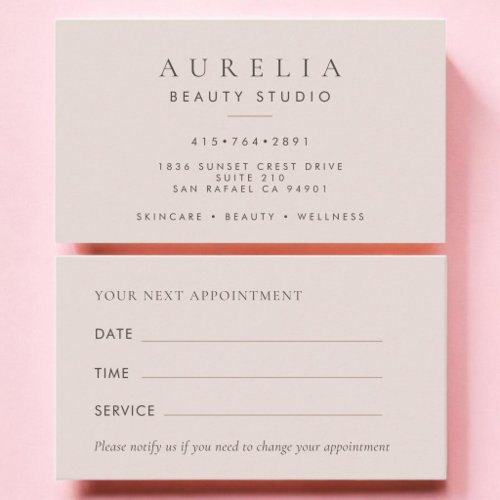 Blush Pink Office Appointment Card