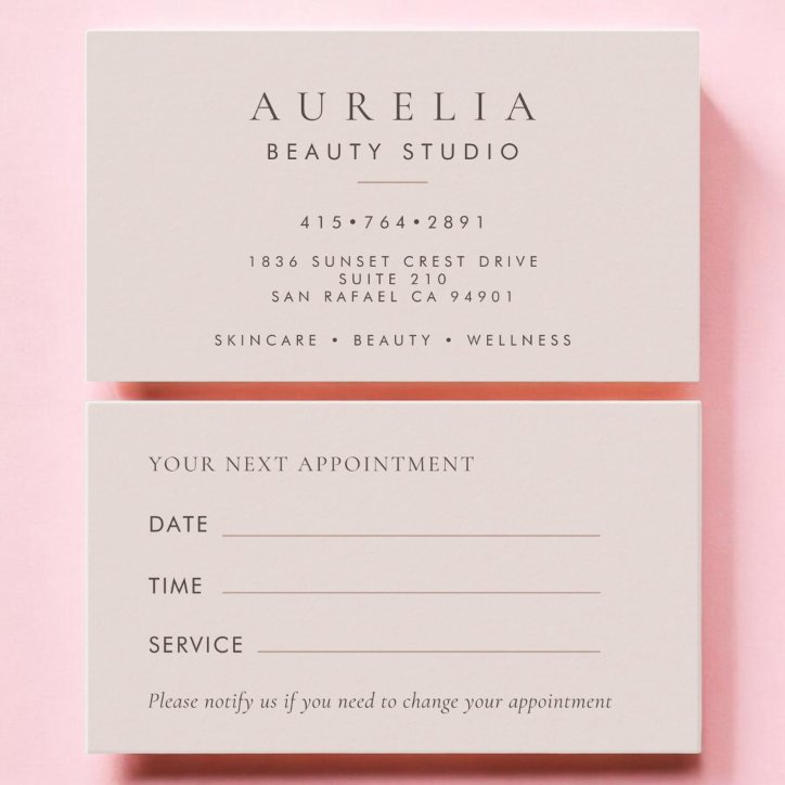 Blush Pink Office Appointment Card