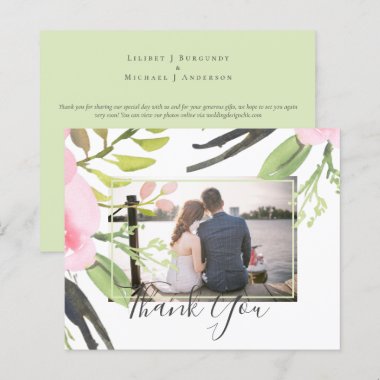 Blush Pink Olive Photo Thank You Wedding Budget