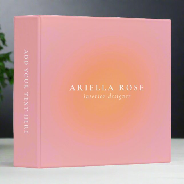 Blush Pink Ombre Girly Feminine Minimalist 3 Ring Binder (Creator Uploaded)