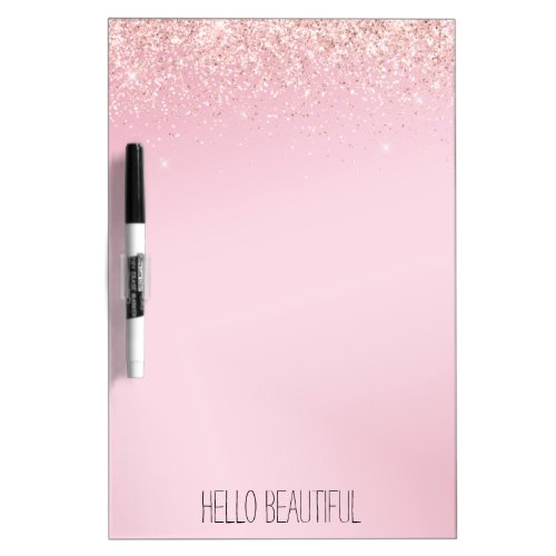 Blush Pink Ombre Glitter      Dry Erase Board