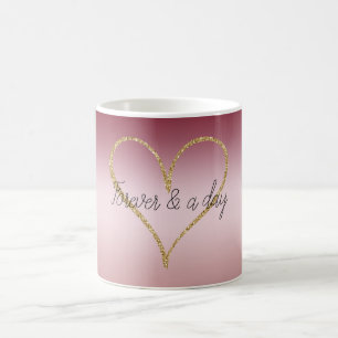 Blush Pink Ombre Glitter Gold Love Forever Coffee Mug