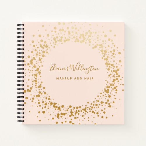 Blush Pink Ombre Gold Confetti Dots Creative  Notebook