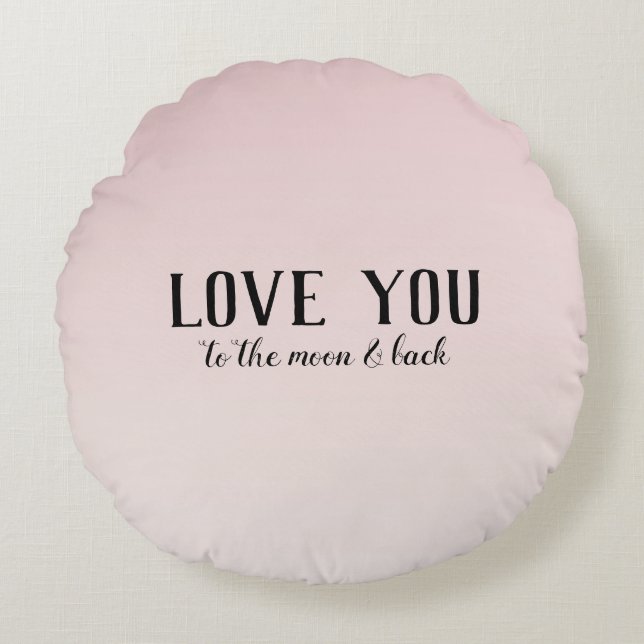 Blush Pink Ombre Round Pillow (Front)