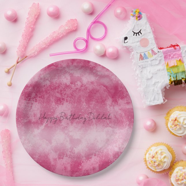 Blush Pink Ombre Stripes       Paper Plates (Party)