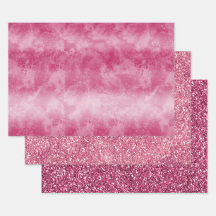 Blush Pink Ombre Stripes Wrapping Paper Sheets