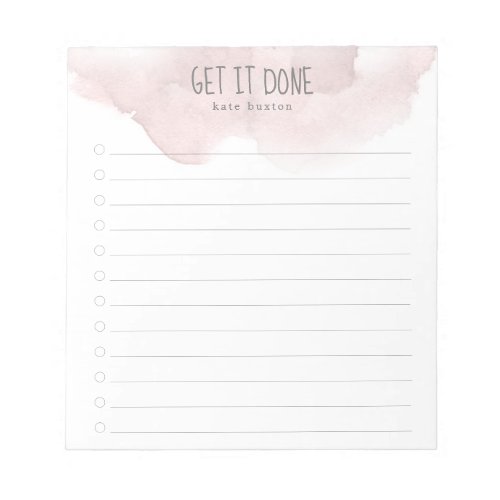 Blush Pink Ombre Watercolor To_Do List Notepad