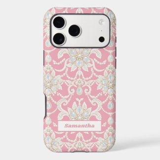 Blush Pink Opal Pearl Lace Christmas Iphone 18 Pro Max Case