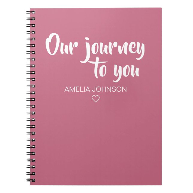Blush Pink Our Journey to You Adoption Journal (Front)