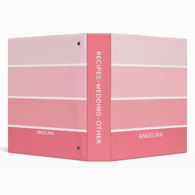 Blush Pink Paint Chips with Custom Name 3 Ring Binder (Background)