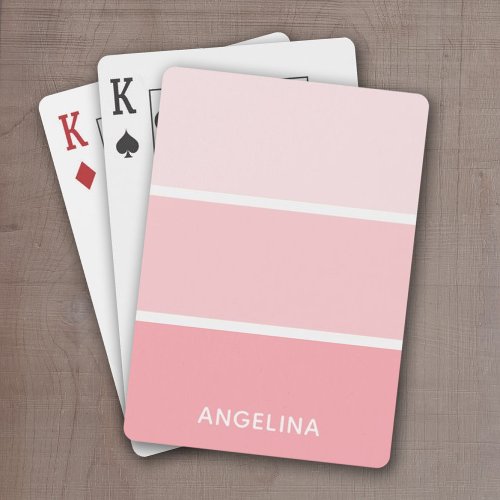 Blush Pink Paint Chips with Custom Name Playing Cards