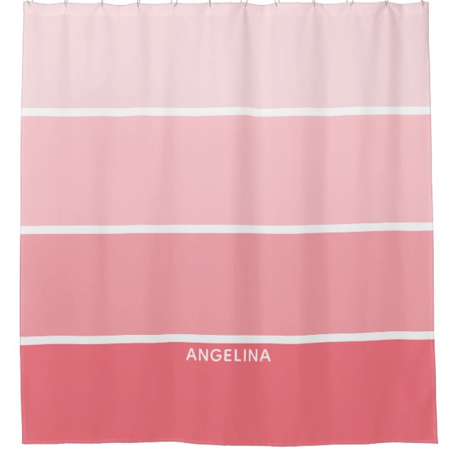 Blush Pink Paint Chips with Custom Name Shower Curtain (Front)