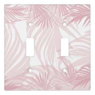 Blush Pink Palm Bliss 1 #tropical #art Light Switch Cover