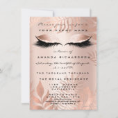 Blush Pink Palm EyesGlitter Copper 16th Bride Invitation (Front)