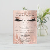 Blush Pink Palm EyesGlitter Copper 16th Bride Invitation (Standing Front)