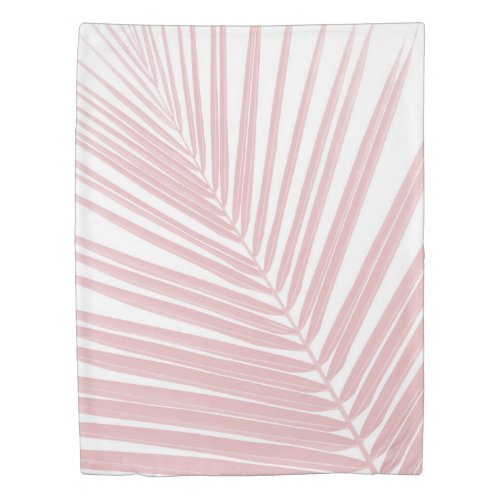 Blush Pink Palm Leaf Dream 1 tropical wall  Duvet Cover