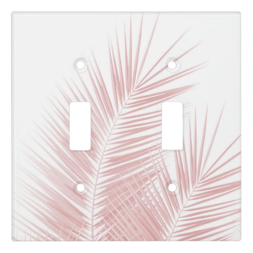Blush Pink Palm Leaves Dream Cali Summer Vibes 1 Light Switch Cover