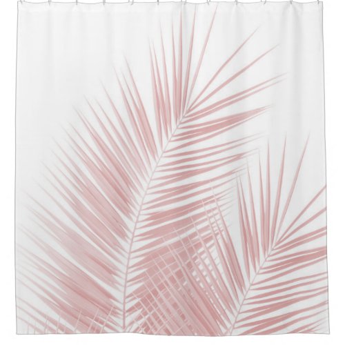 Blush Pink Palm Leaves Dream Cali Summer Vibes 1 Shower Curtain