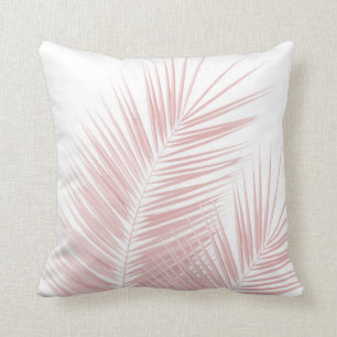 Blush Pink Palm Leaves Dream Cali Summer Vibes #1 Throw Pillow