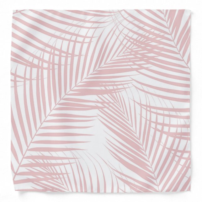 Blush Pink Palm Leaves Dream Cali Summer Vibes #2 Bandana (Front)