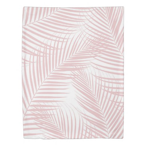 Blush Pink Palm Leaves Dream Cali Summer Vibes 2 Duvet Cover