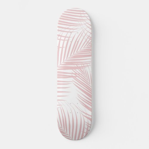 Blush Pink Palm Leaves Dream Cali Summer Vibes 2 Skateboard