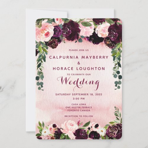 Blush Pink Parade Wedding Invitation