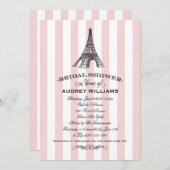 Blush Pink Paris Eiffel Tower Bridal Shower Invitation (Front/Back)