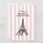 Blush Pink Paris Eiffel Tower Bridal Shower Invitation (Back)