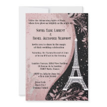 Blush Pink Parisian Night Silver Romantic Wedding
