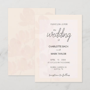 Blush Pink Pastel Flowers Watercolor Elegant Invitation