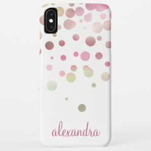 Blush Pink Pastel Iridescent Confetti Name iPhone XS Max Case