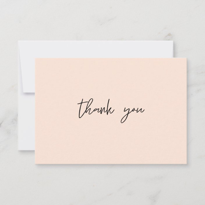 Blush Pink Pastel Thank You Card | Zazzle.com