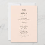 Blush Pink Pastel Wedding Ceremony Program<br><div class="desc">Have a simple,  minimalist wedding ceremony program with this wedding ceremony rustic blush pink pastel wedding program card.</div>