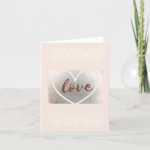 Blush Pink Pattern Aesthetic Valentines Day Card