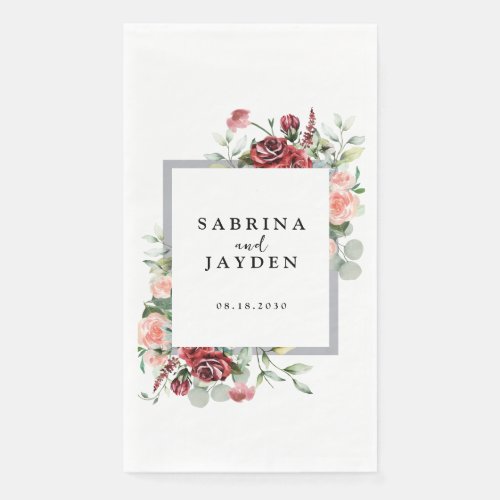 Blush Pink Peach And Coral Floral Wedding Paper Guest Towels