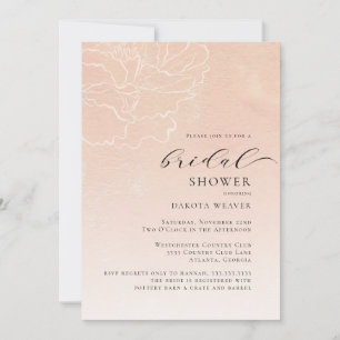 Blush Pink Peach Floral Photo Bridal Shower   Invitation