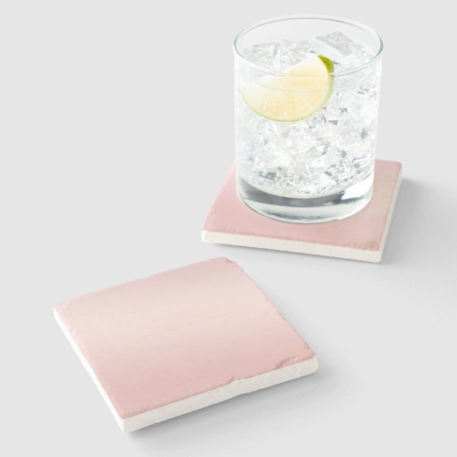 Blush Pink Peach Ombre Stone Coaster (Side)