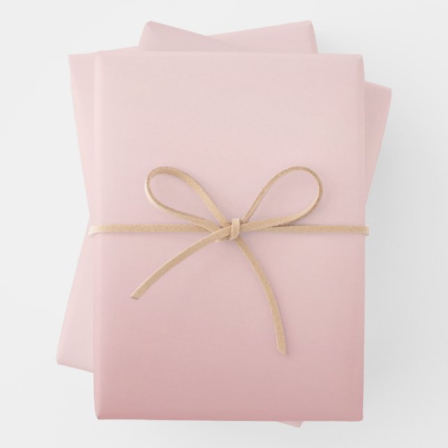 Blush Pink Peach Ombre Wrapping Paper Sheets (In situ)