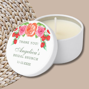 Blush Pink Peach Peony Bridal Brunch Thank You Mini Candle Favors
