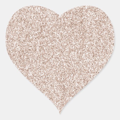 Blush Pink Peach Rose Glitter  Heart Sticker