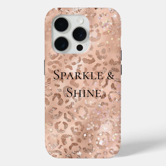 Blush Pink Peach Rose Gold Leopard  Case-Mate iPhone Case (Back)