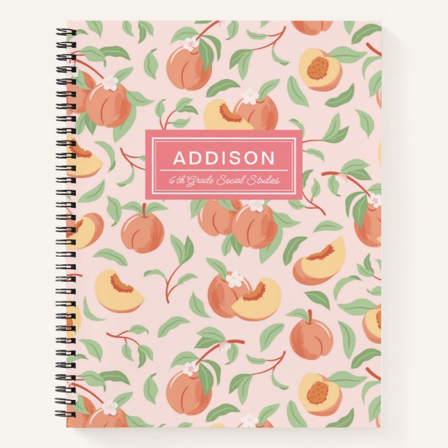 Blush Pink Peach Spiral Notebook (Front)