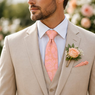 Blush Pink Peach Wedding Neck Tie