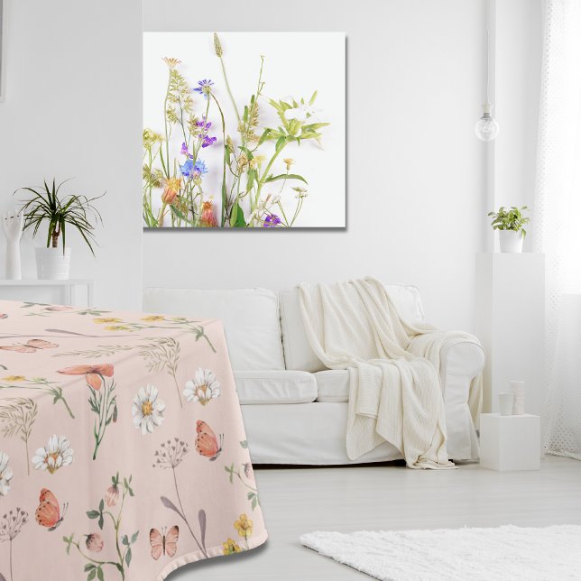 Blush Pink Peach Wildflower Tablecloth (Creator Uploaded)