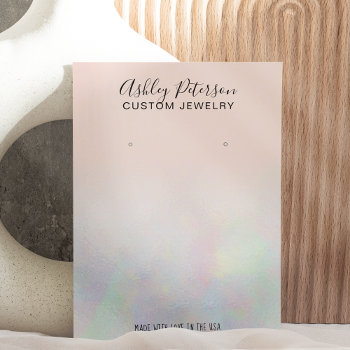 Blush Pink Pearl Nacre Jewelry Earring Display Business Card by girly_trend at Zazzle